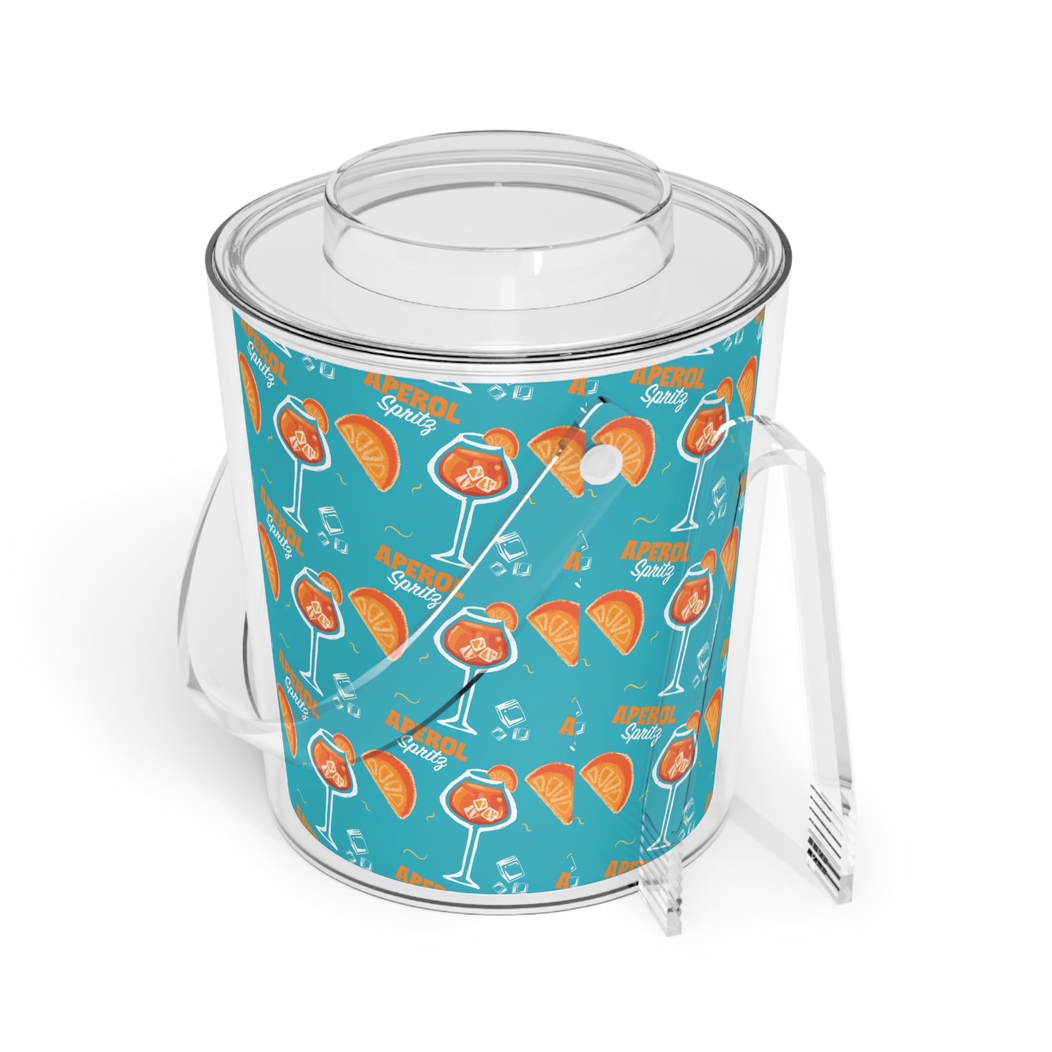 Aperol Spritz Ice Bucket with Tongs — Turquoise Spritz Collection Inspired Design