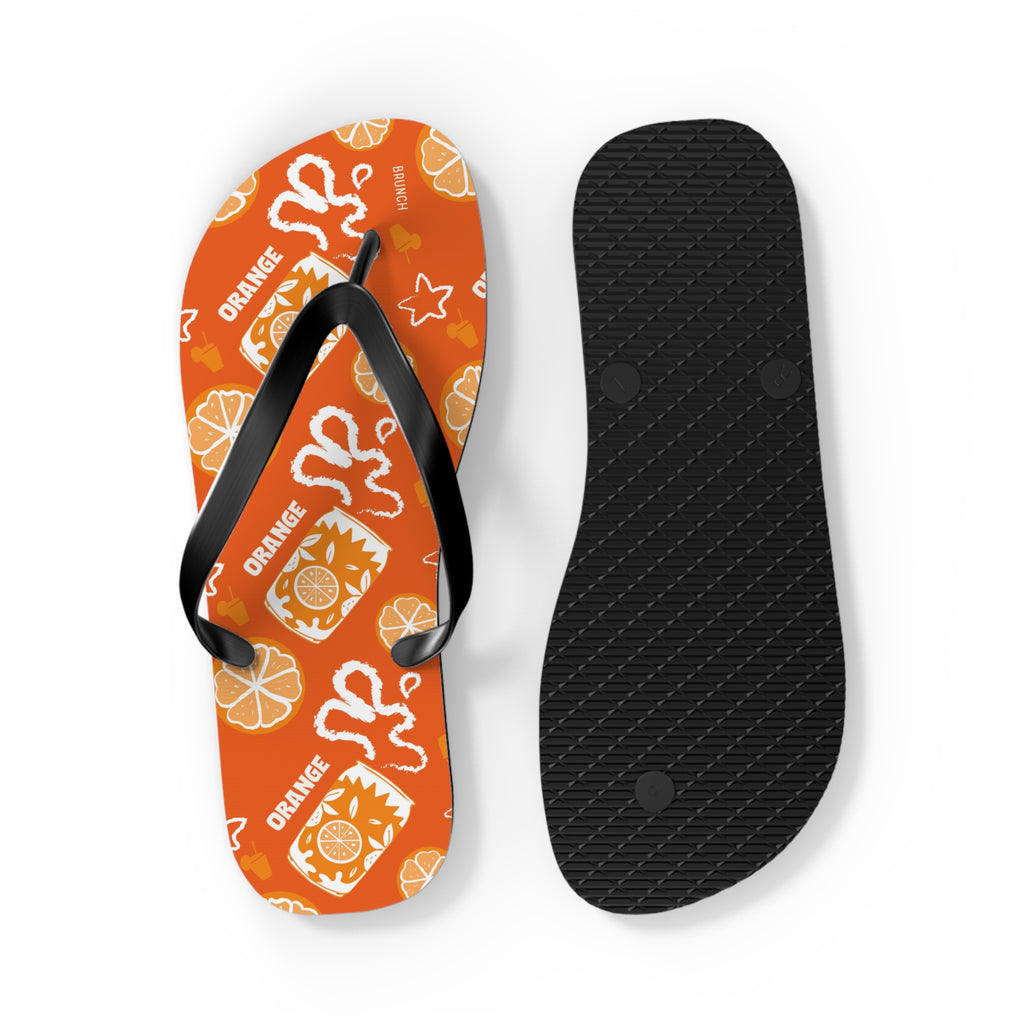 Orange Fruit Brunch Flip Flops — Orange Aperol Inspired Design
