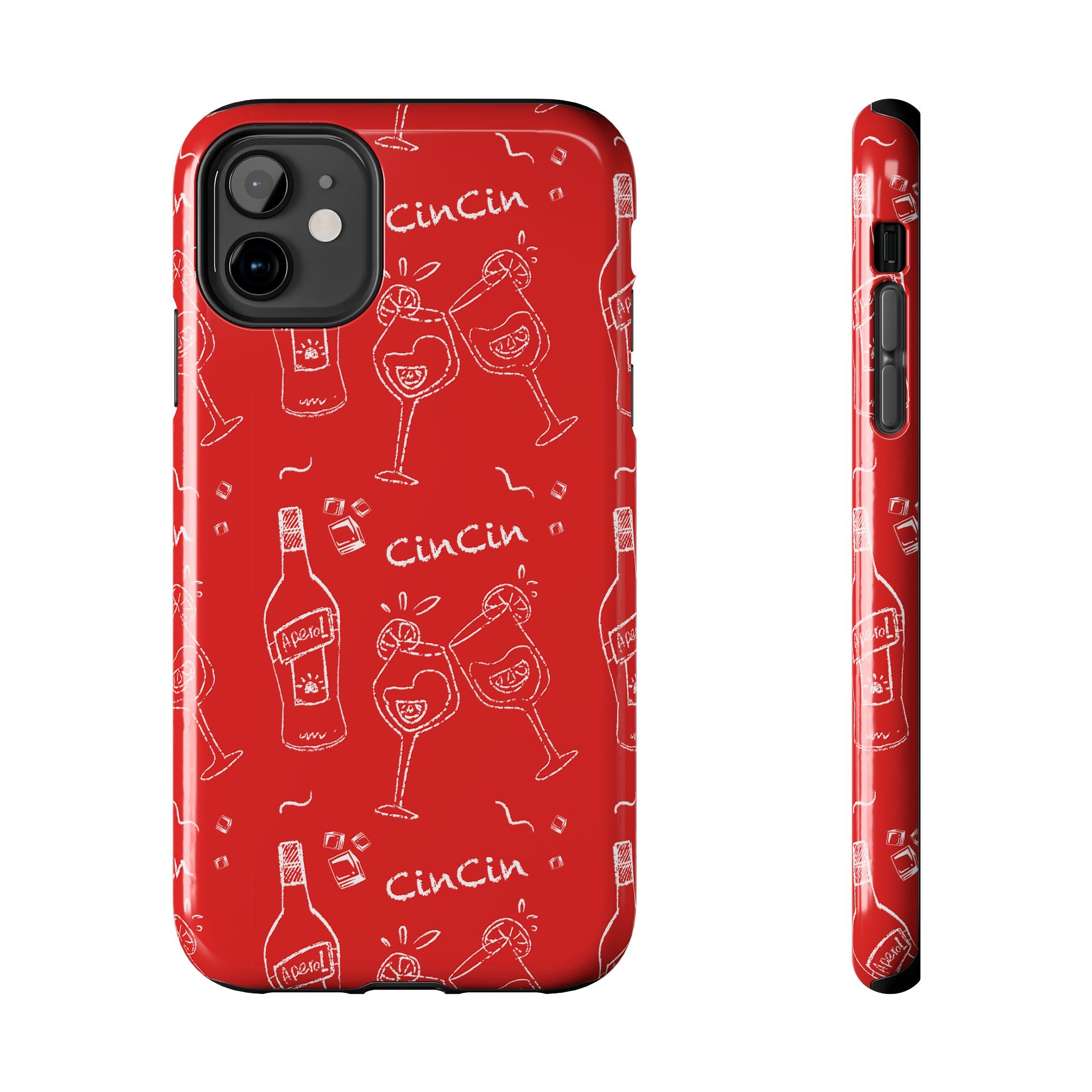 Cin Cin Spritz Tough Phone Case — Red Citrus Cocktail Pattern