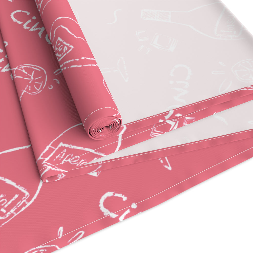 Cin Cin Spritz Table Runner — Magenta Citrus Cocktail Pattern