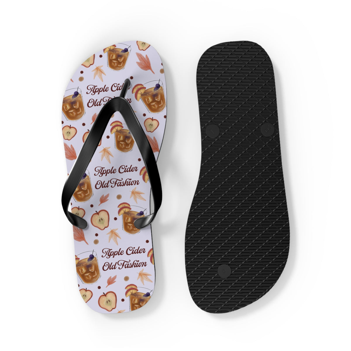 Apple Cider Old Fashioned Flip Flops — Light Violet Apple Cider Collection Inspired Design