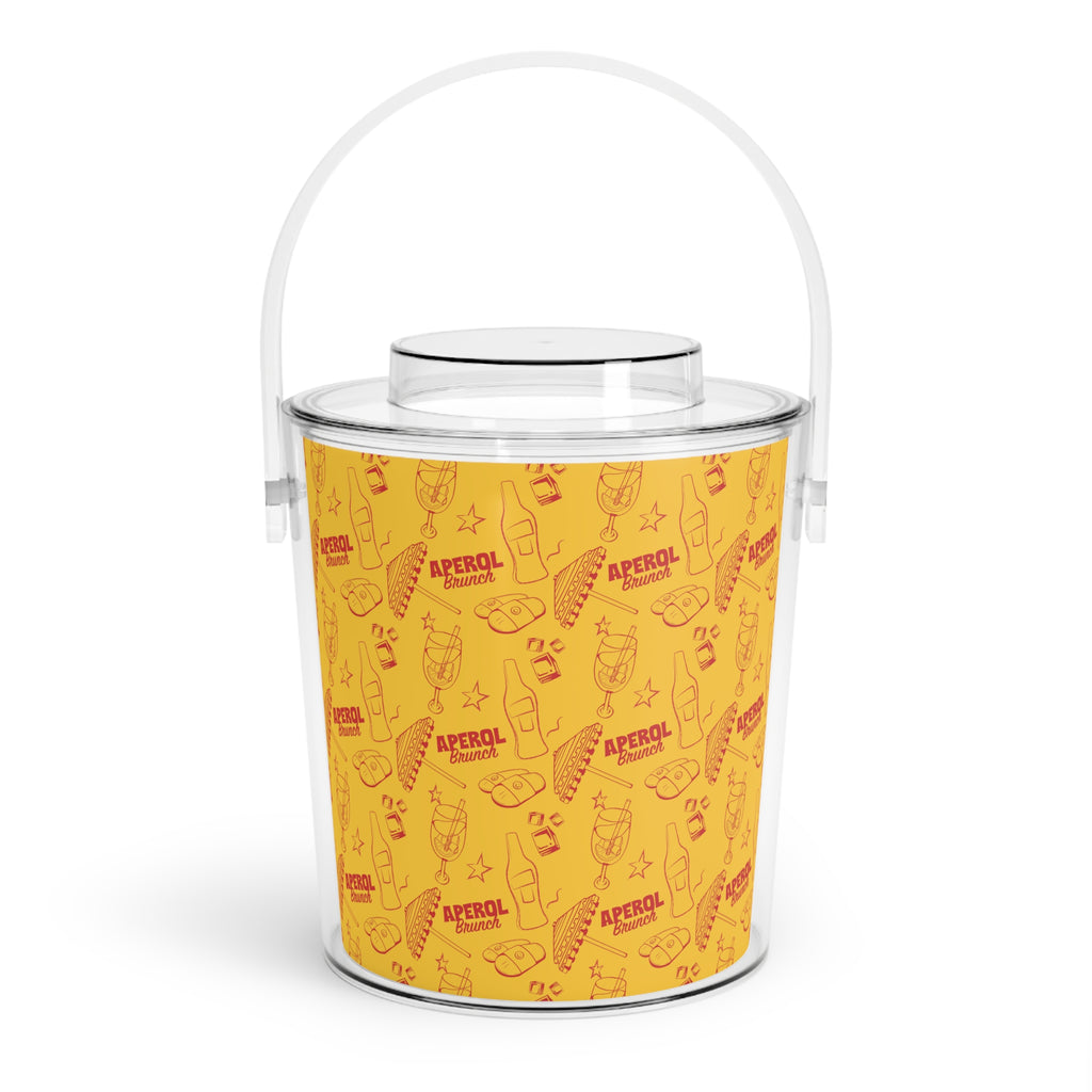 Aperol Brunch Ice Bucket with Tongs – Aperol Yellow Collection Inspired Design
