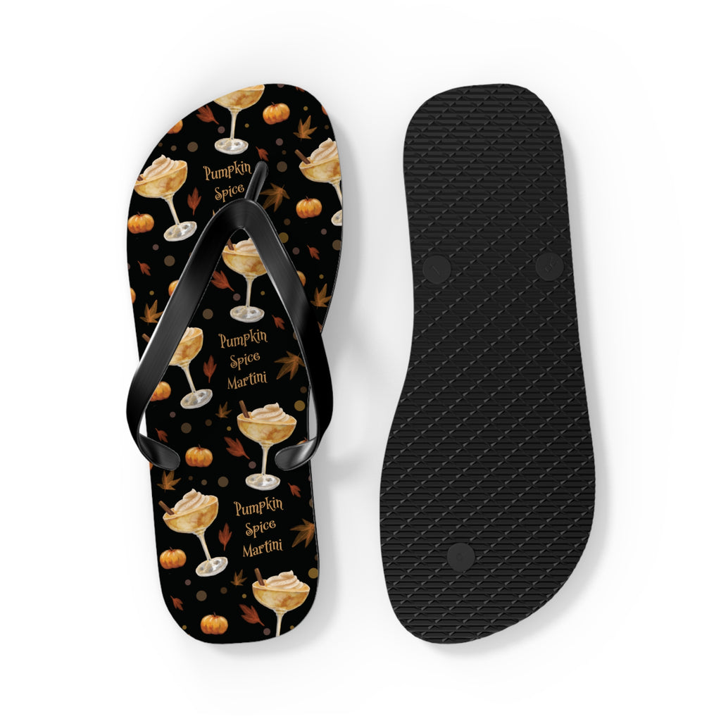 Pumpkin Spice Martini Flip Flops — Black Pumpkin Collection Inspired Design
