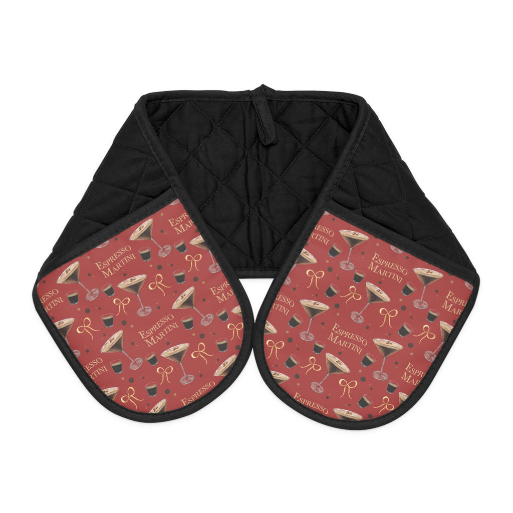 Espresso Martini Double Oven Mitt — Red Espresso Collection Inspired Design