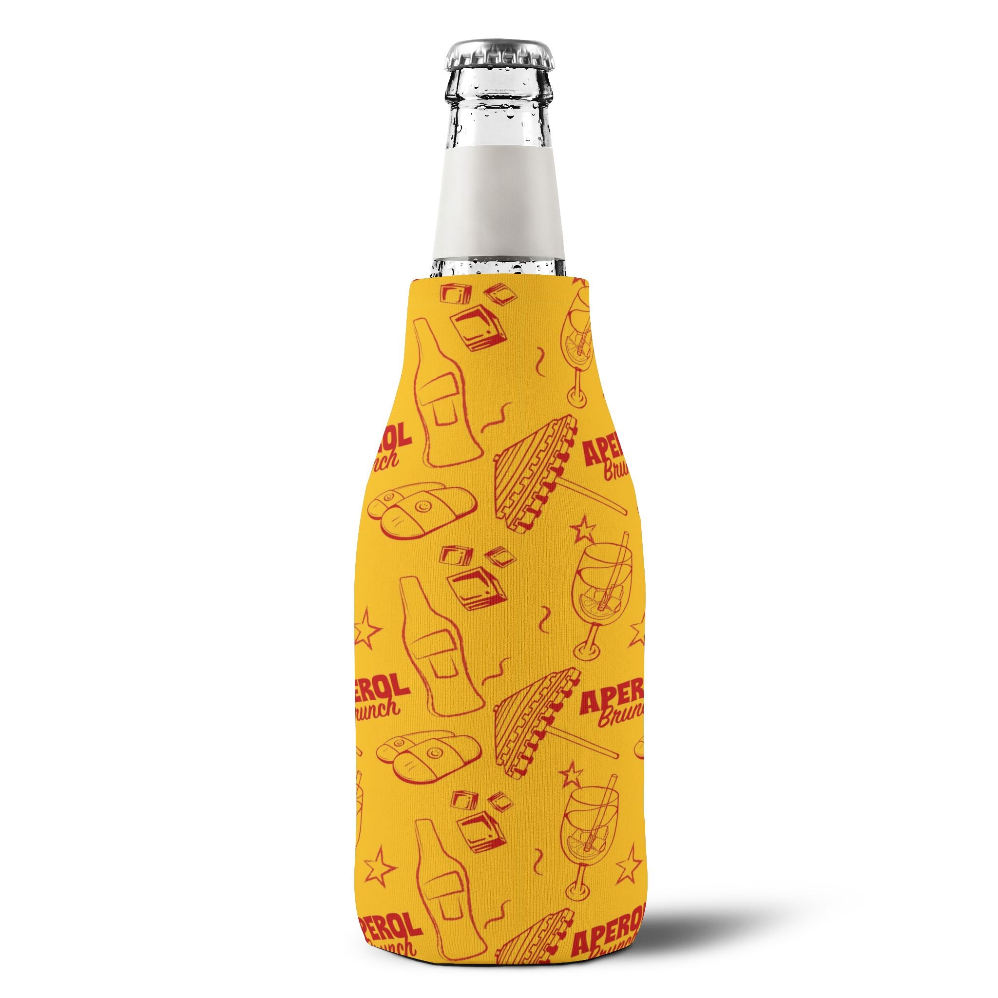Aperol Brunch Zip-Up Bottle Cooler Sleeve - Aperol Yellow Collection Inspired Design