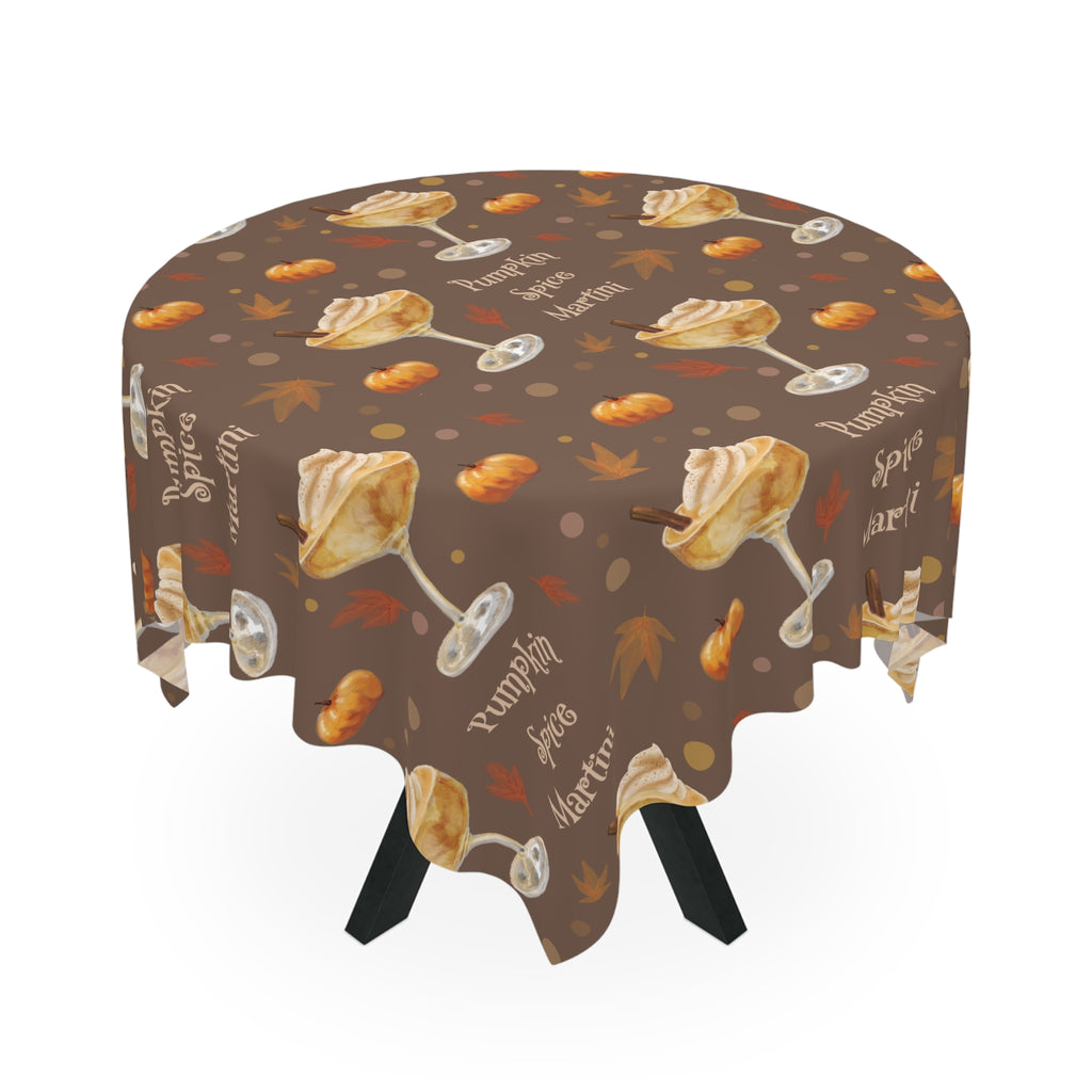 Pumpkin Spice Martini Tablecloth — Brown Pumpkin Collection Inspired Design