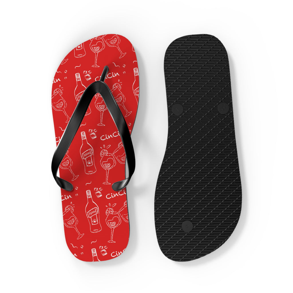 CinCin Red Collection Flip Flops – Red Aperol Inspired Design