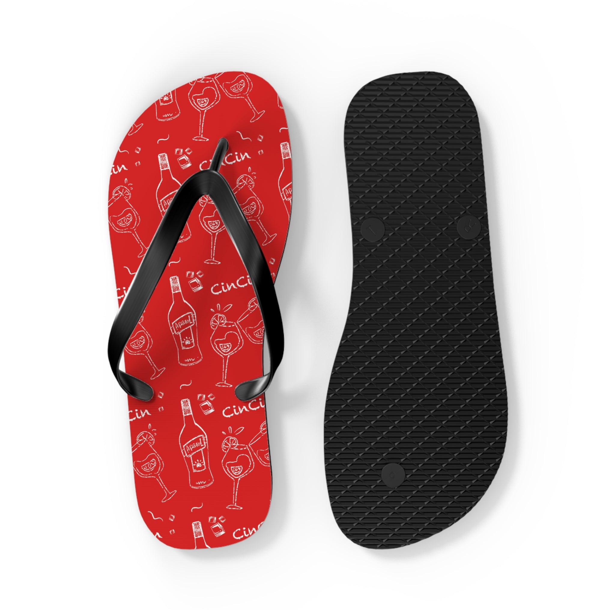 CinCin Red Collection Flip Flops – Red Aperol Inspired Design