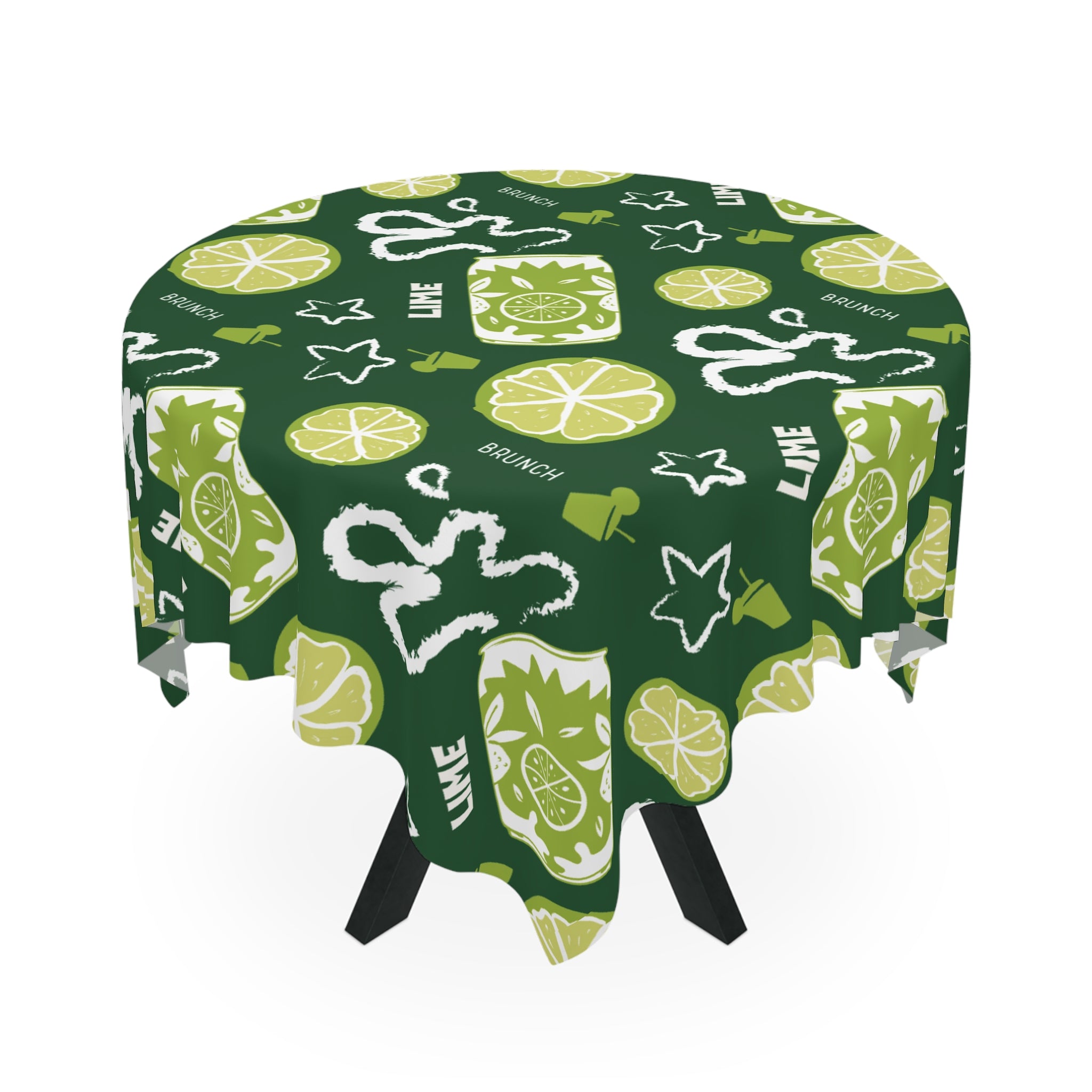 Lime Fruit Brunch Collection Tablecloth — Green Aperol Inspired Design