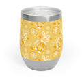 Lemon Fruit Pattern Wine Tumbler — Yellow Aperol Inspired Design