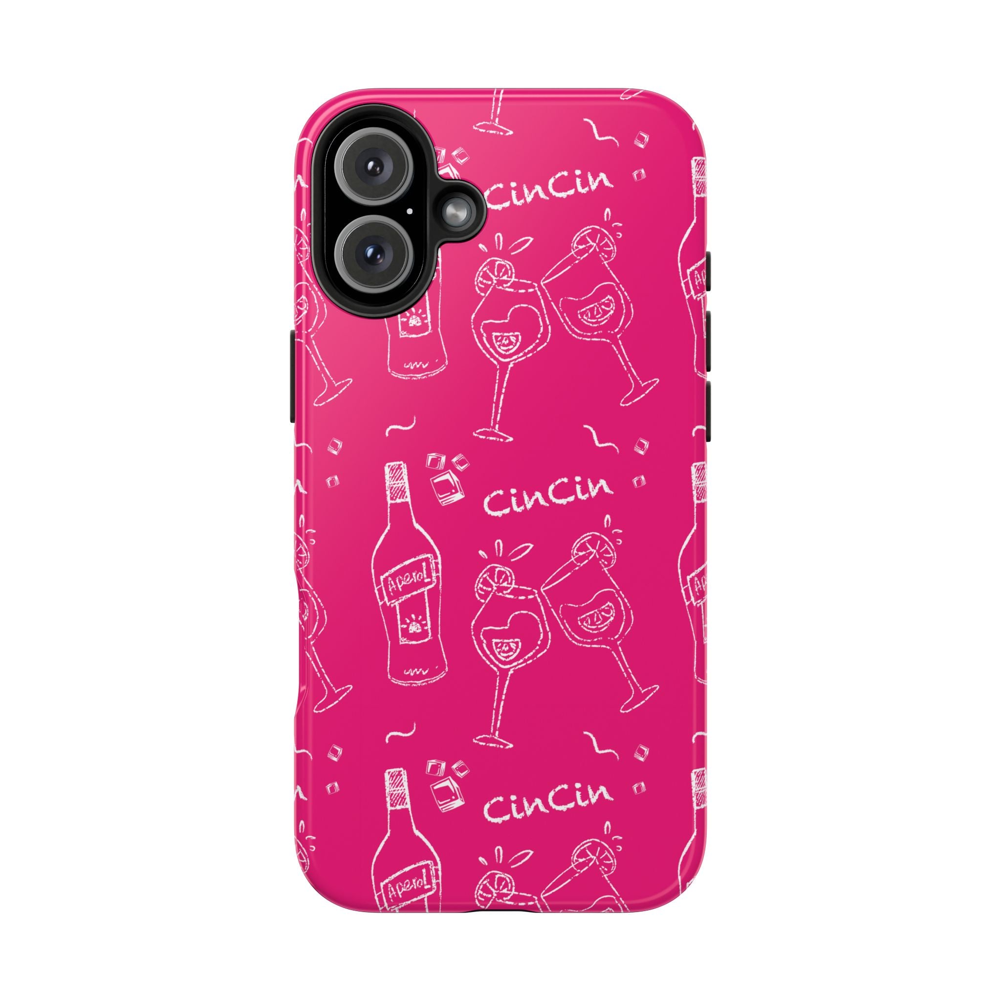 Cin Cin Spritz Tough Phone Case — Magenta Citrus Cocktail Pattern