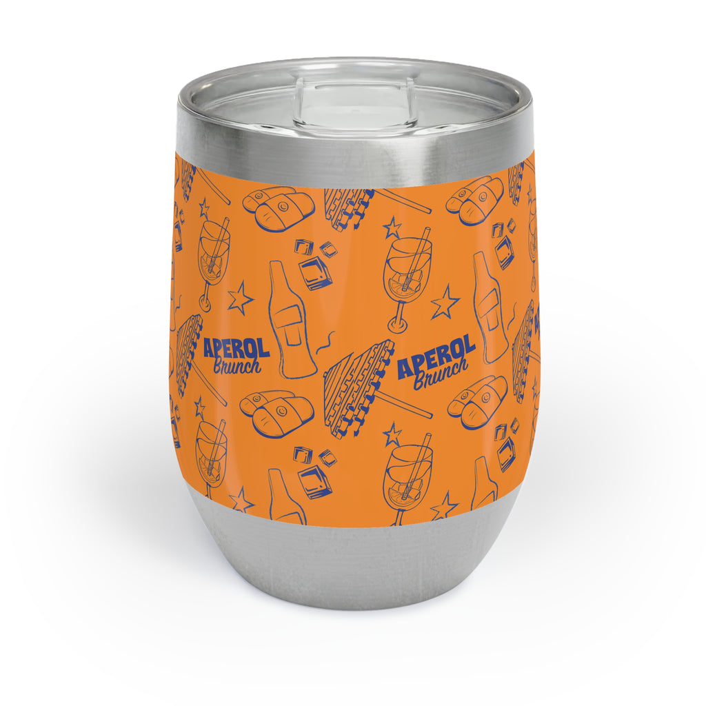 Aperol Brunch Wine Tumbler — Orange & Blue Aperol Inspired Design