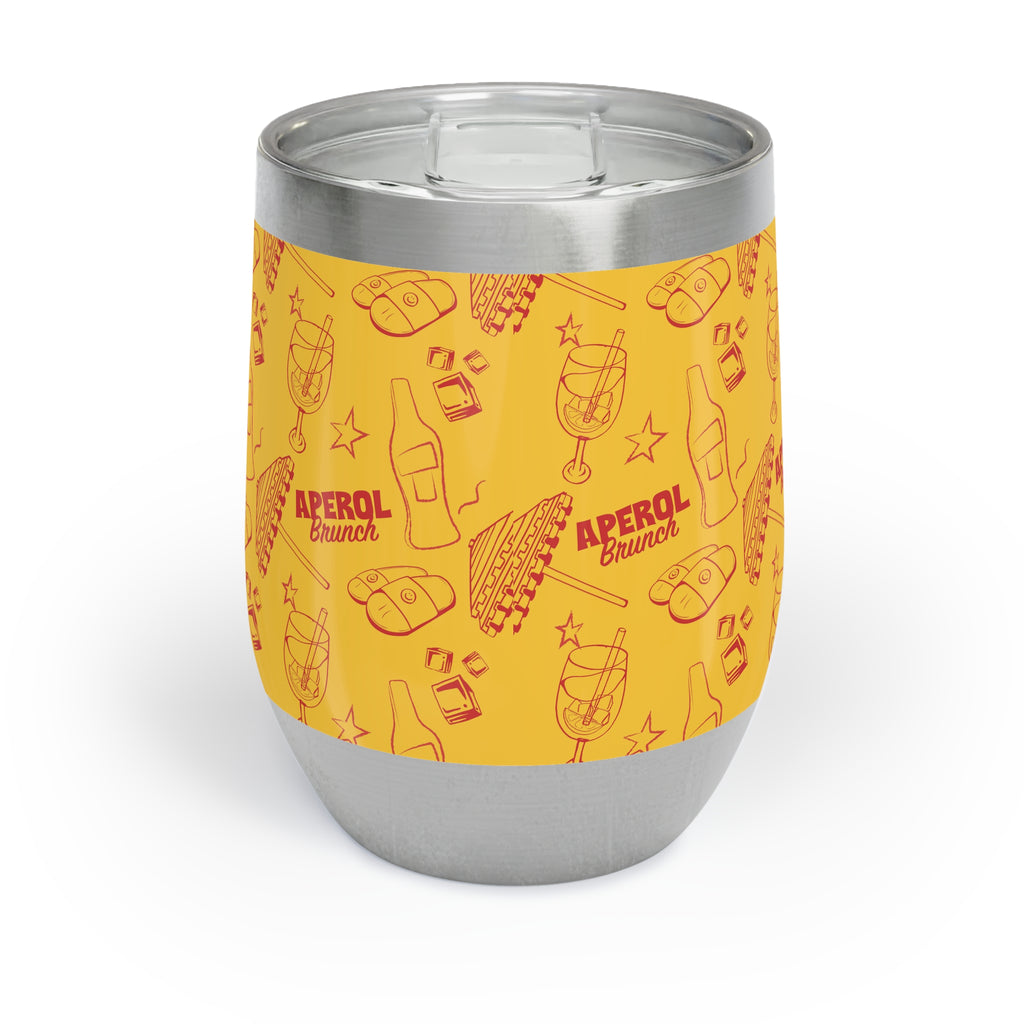Aperol Brunch Wine Tumbler — Yellow & Red Aperol Inspired Design