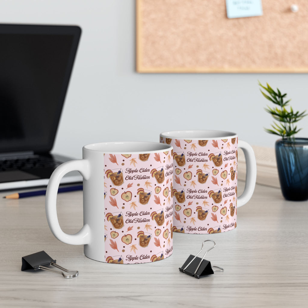 Apple Cider Old Fashioned 11oz Coffee Mug — Light Pink Apple Cider Collection Inspired Design