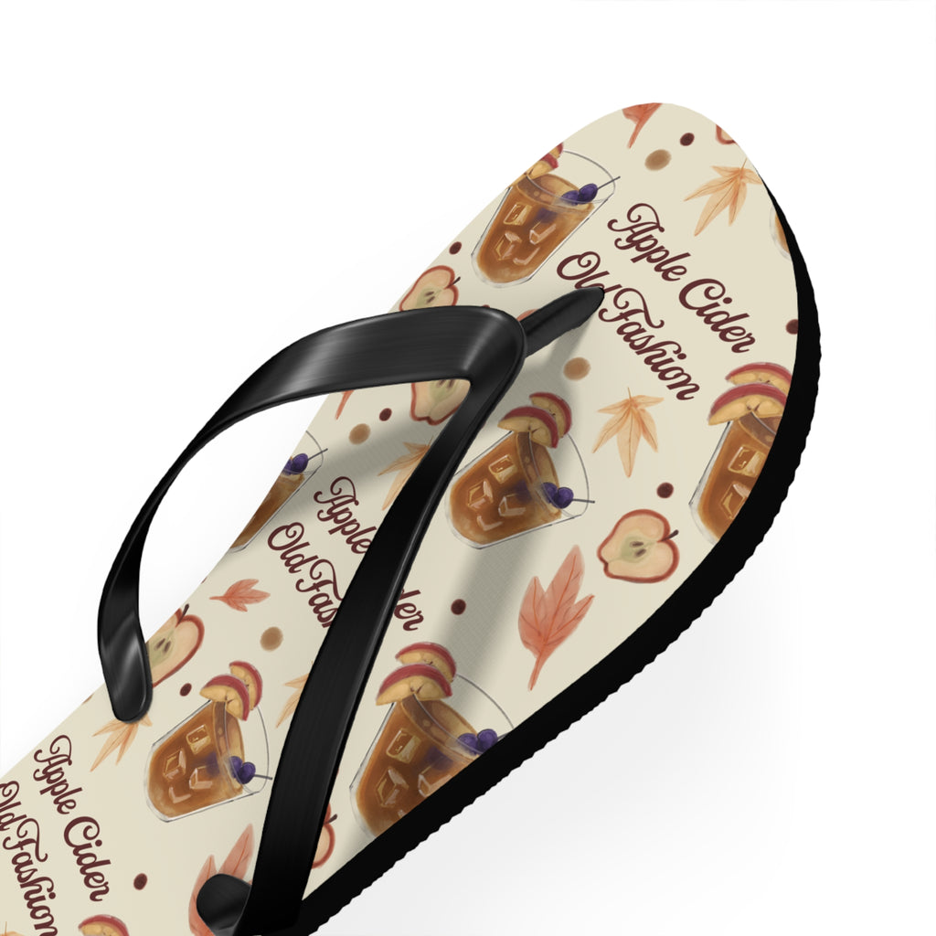 Apple Cider Old Fashioned Flip Flops — Beige Apple Cider Collection Inspired Design