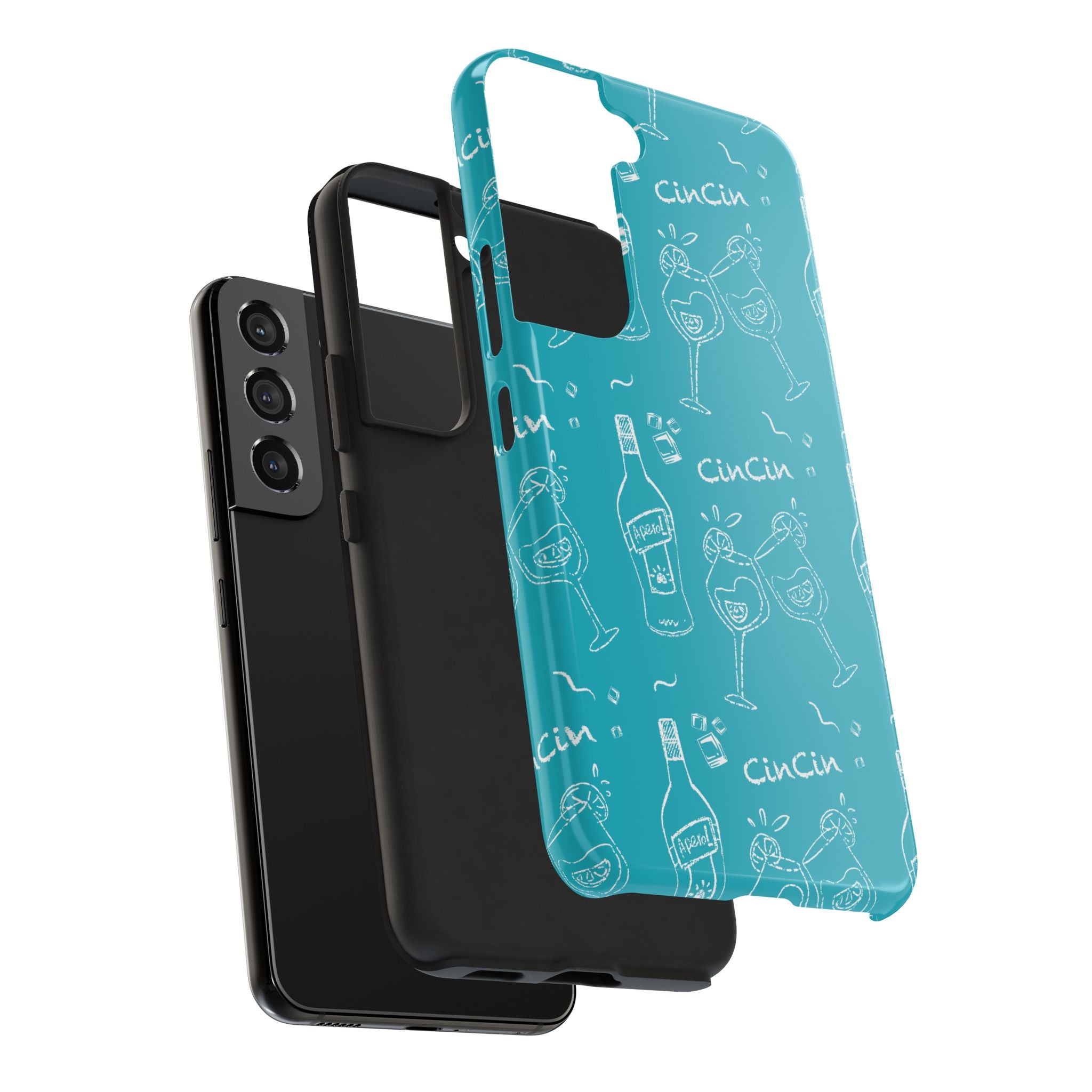 Cin Cin Spritz Tough Phone Case — Turquoise Citrus Cocktail Pattern