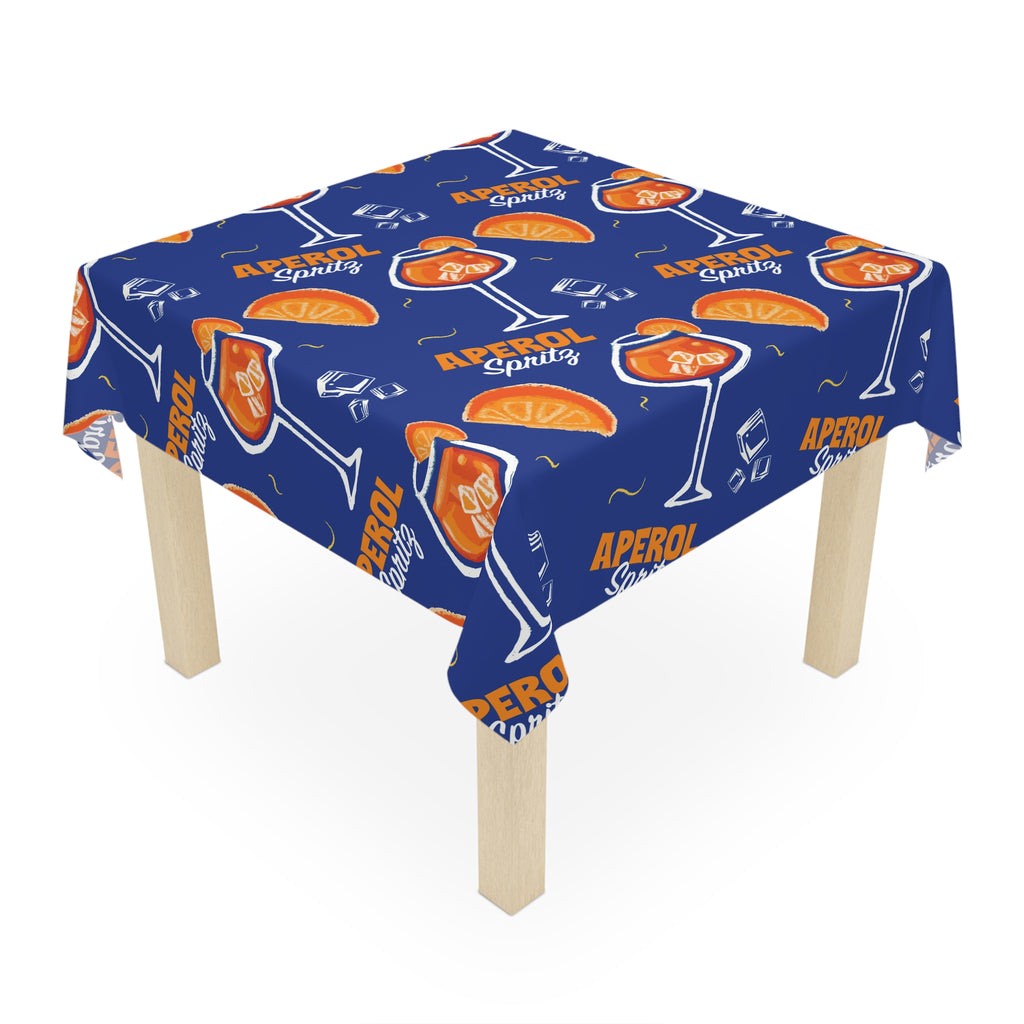 NEW Aperol Spritz Tablecloth — Bright Blue Cocktail Party Table Cover