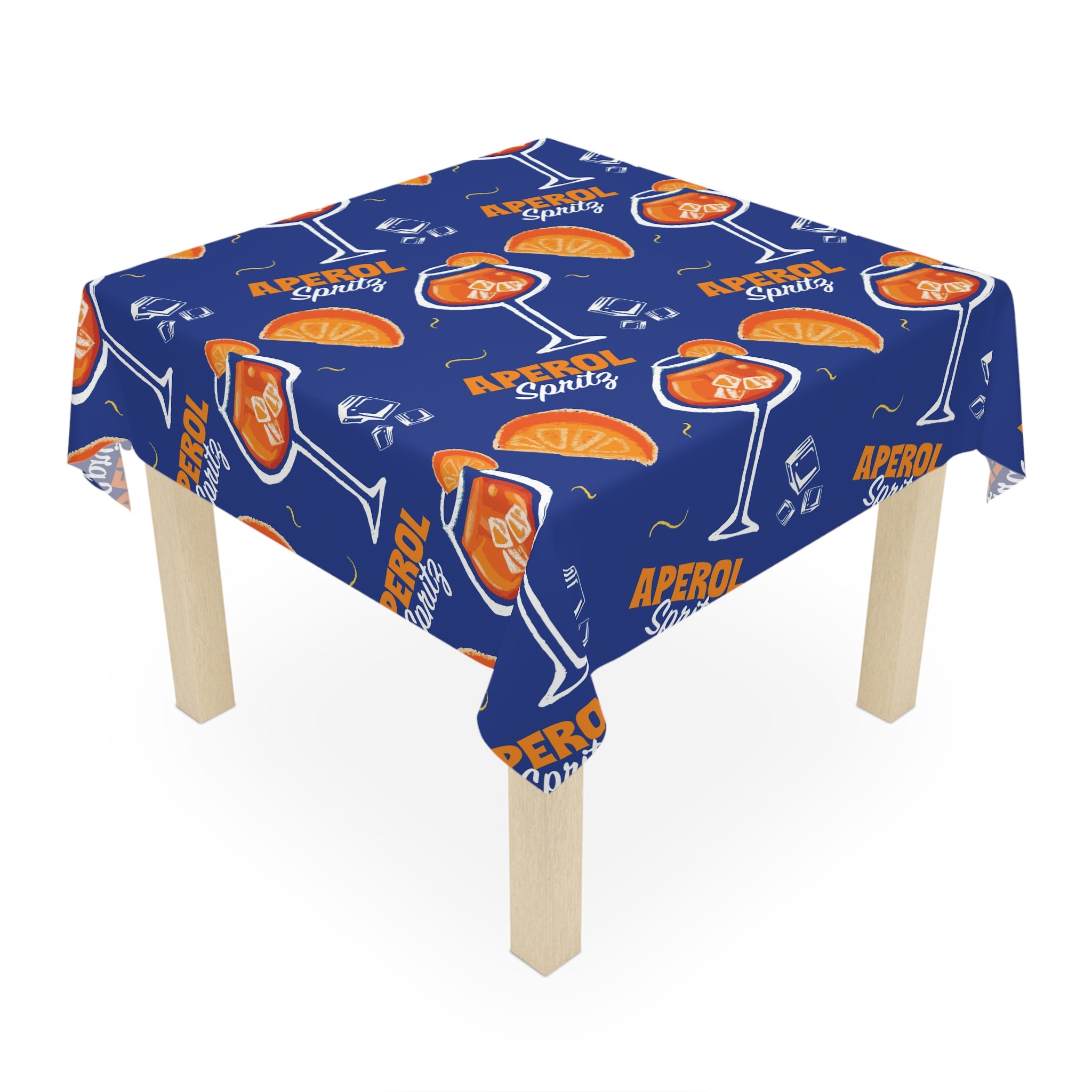 NEW Aperol Spritz Tablecloth — Bright Blue Cocktail Party Table Cover