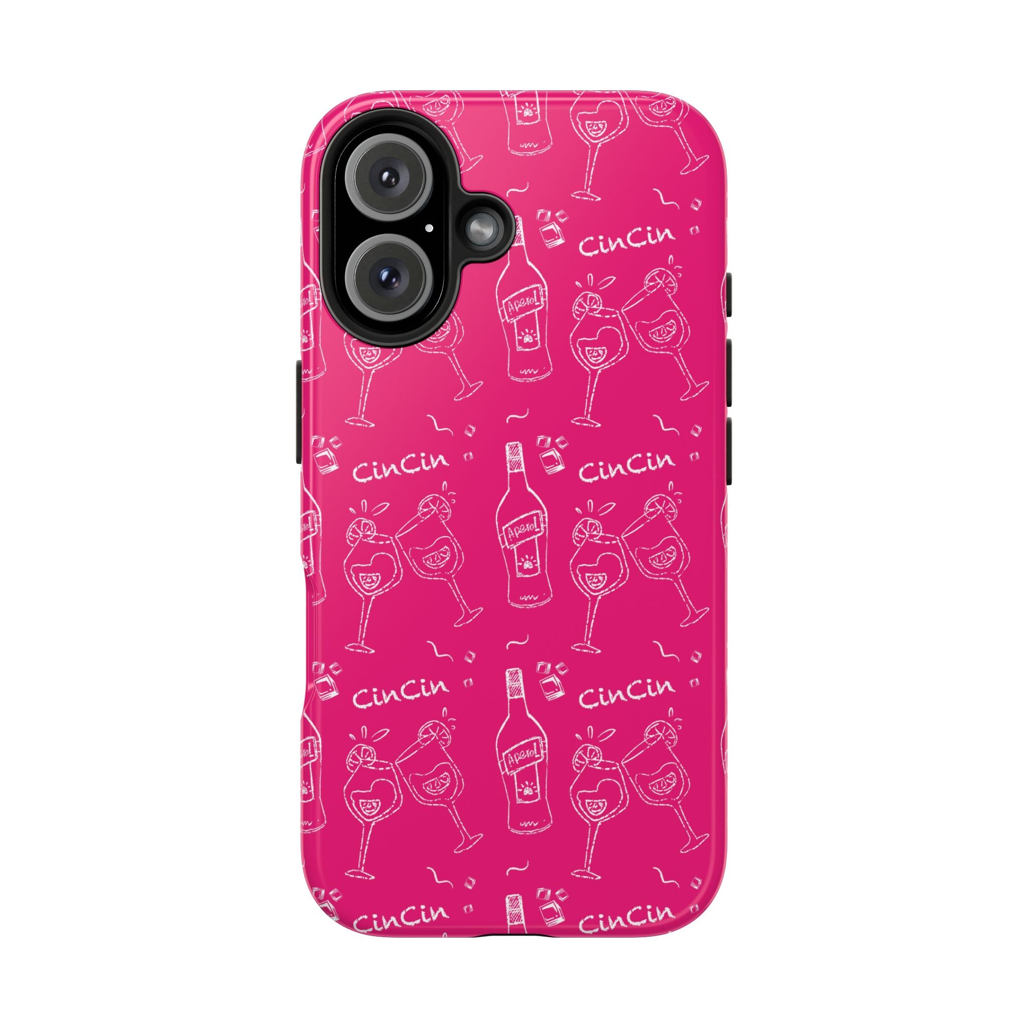 Cin Cin Spritz Tough Phone Case — Magenta Citrus Cocktail Pattern