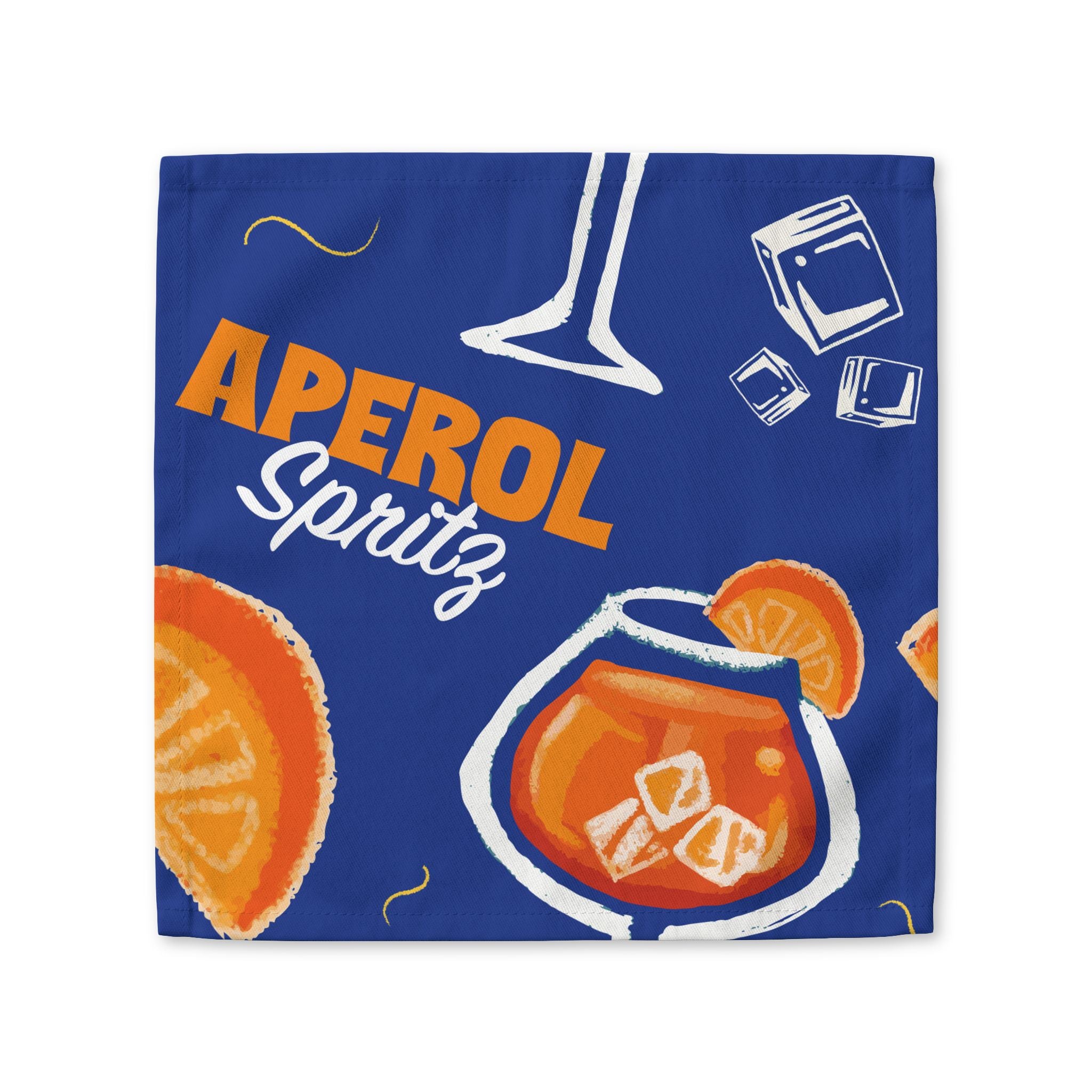 Aperol Spritz Cotton Napkin — Citrus Brunch Table Decor