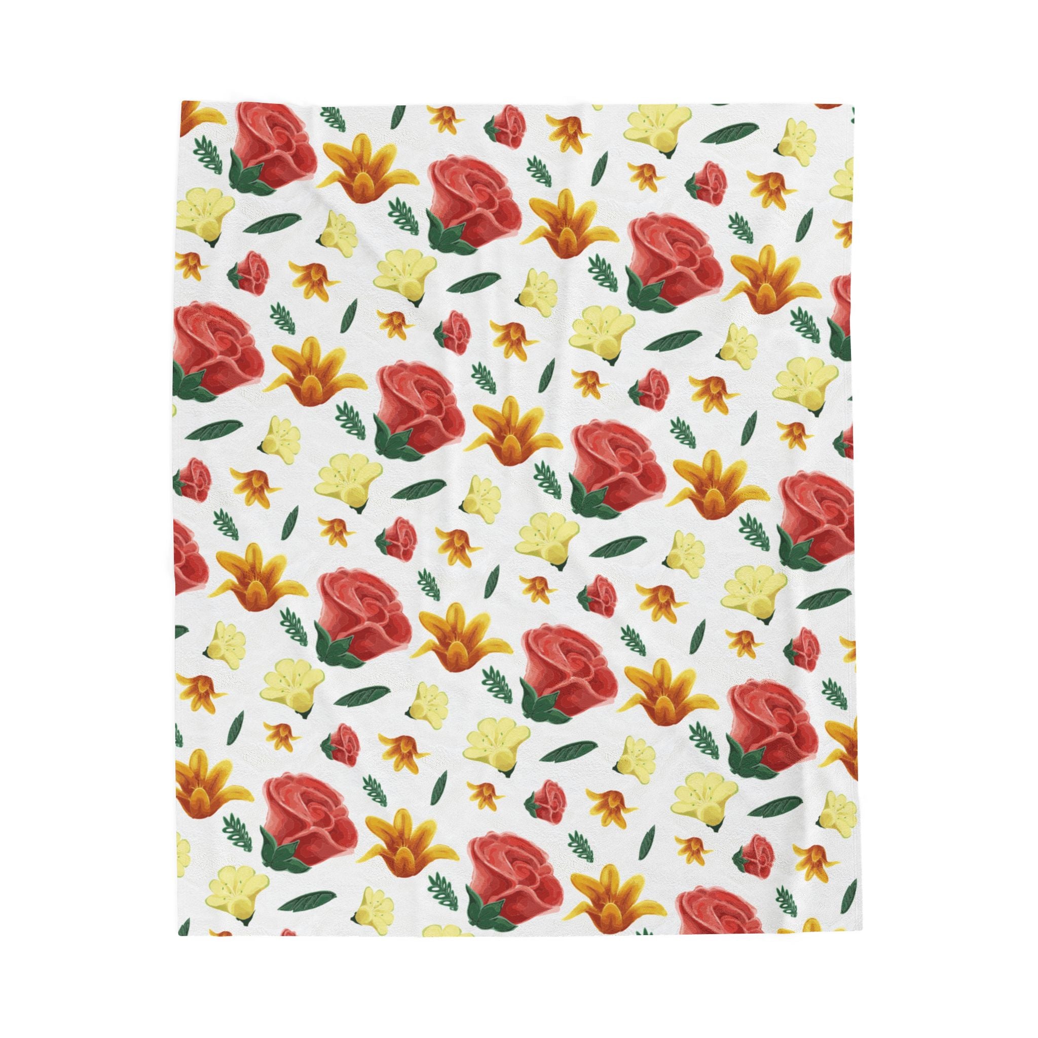 Mother’s Day Floral Plush Blanket – Cozy Throw Blanket Gift for Mom | Botanical Floral Design