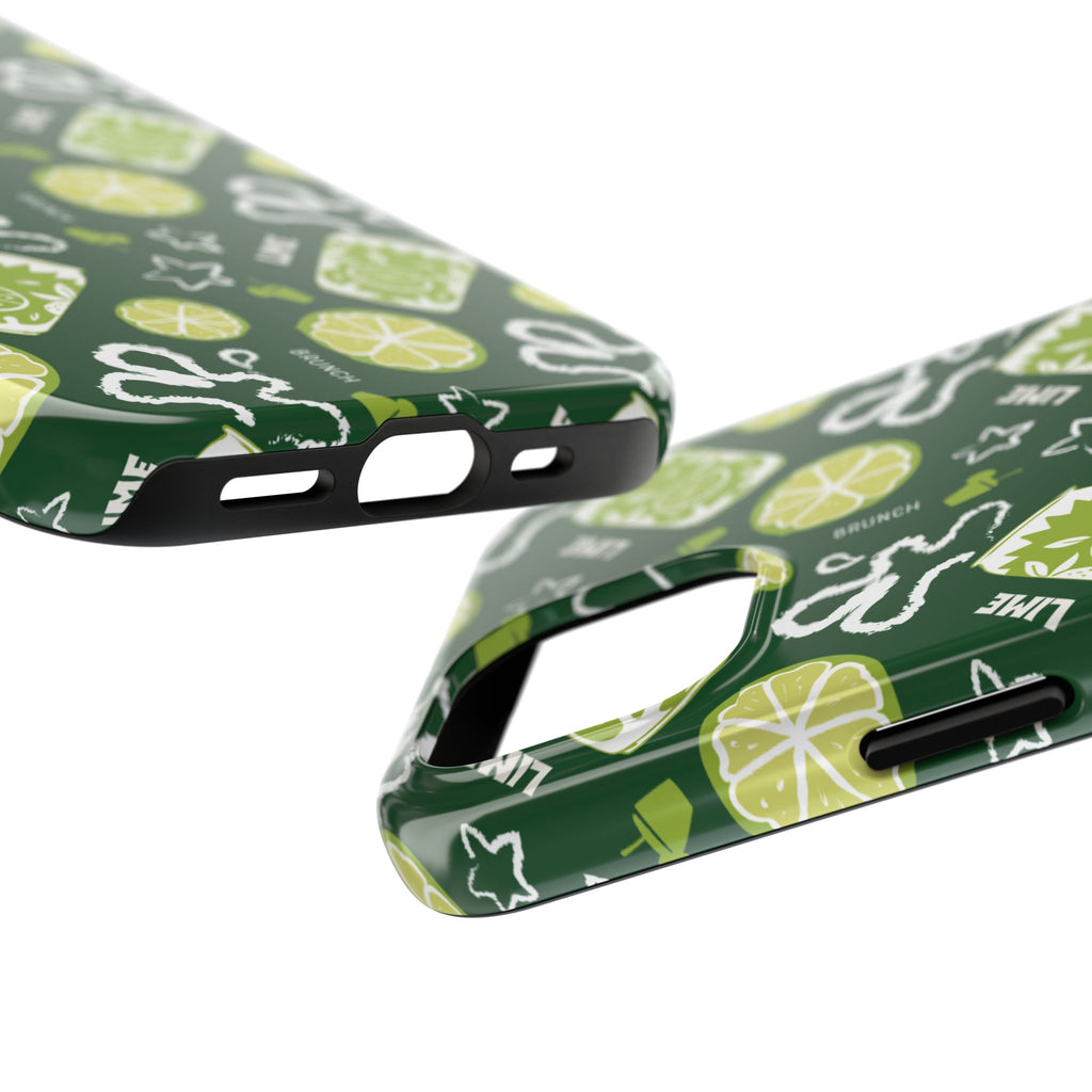 Lime Brunch Fruit Collection Tough Phone Case — Green Aperol Inspired Design