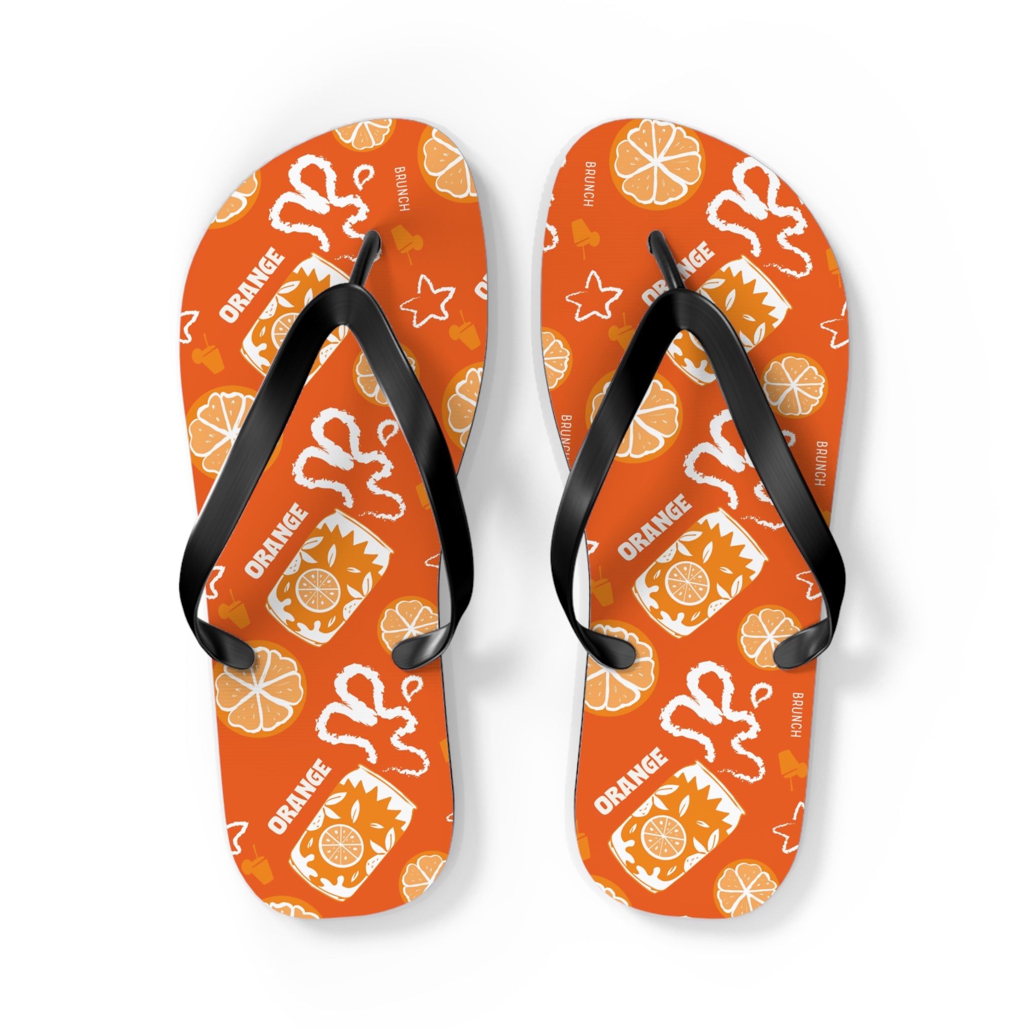 Orange Fruit Brunch Flip Flops — Orange Aperol Inspired Design
