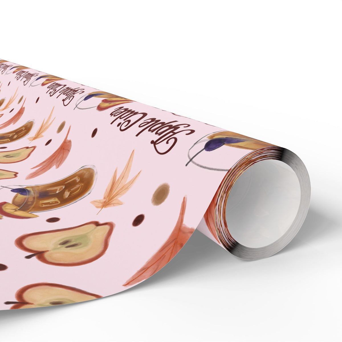 Apple Cider Old Fashioned Wrapping Paper Roll — Light Pink Apple Cider Collection Inspired Design