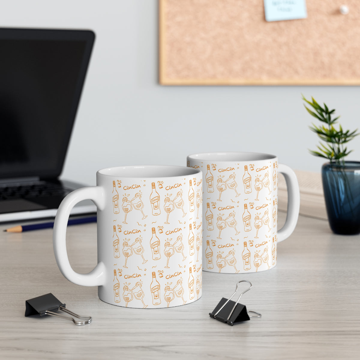 Cin Cin 11oz Coffee Mug — White Brunch Collection Inspired Design