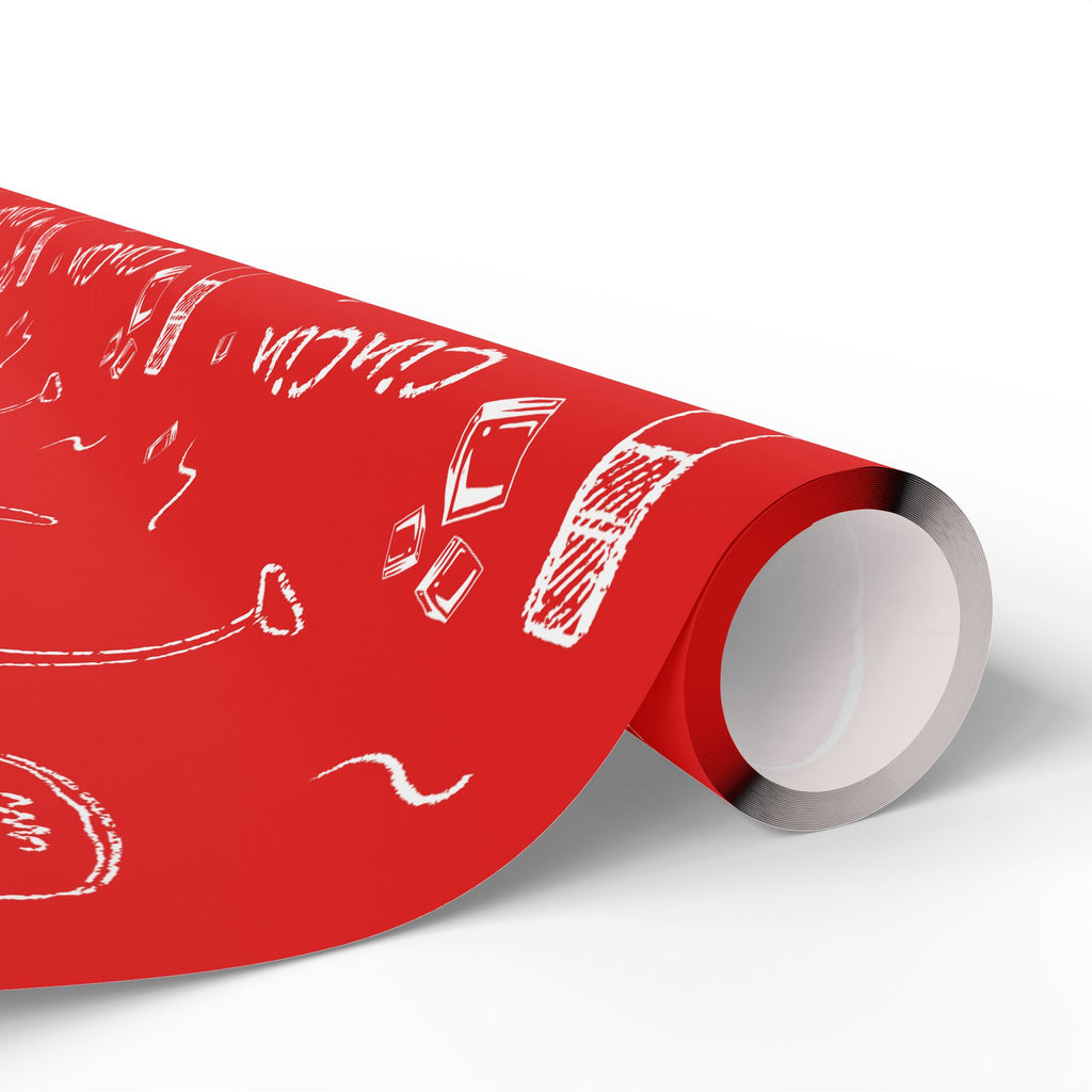 Cin Cin Peel Wrapping Paper Roll — Red Cin Cin Collection Inspired Design