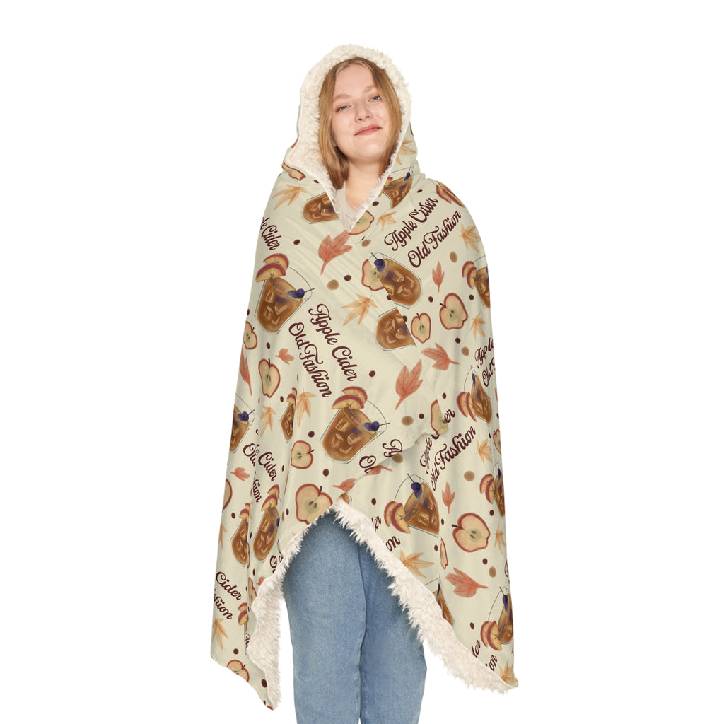 Apple Cider Old Fashion Hooded Throw Blanket – Beige Apple Cider Collection Inspired Design