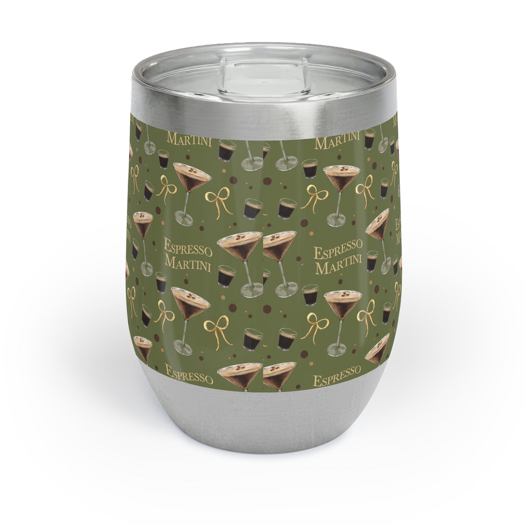 Espresso Martini Wine Tumbler — Olive Green Espresso Collection Inspired Design