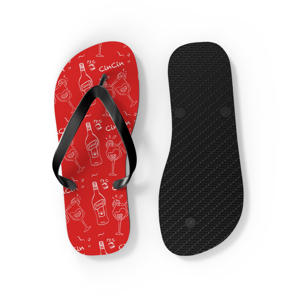 CinCin Red Collection Flip Flops – Red Aperol Inspired Design