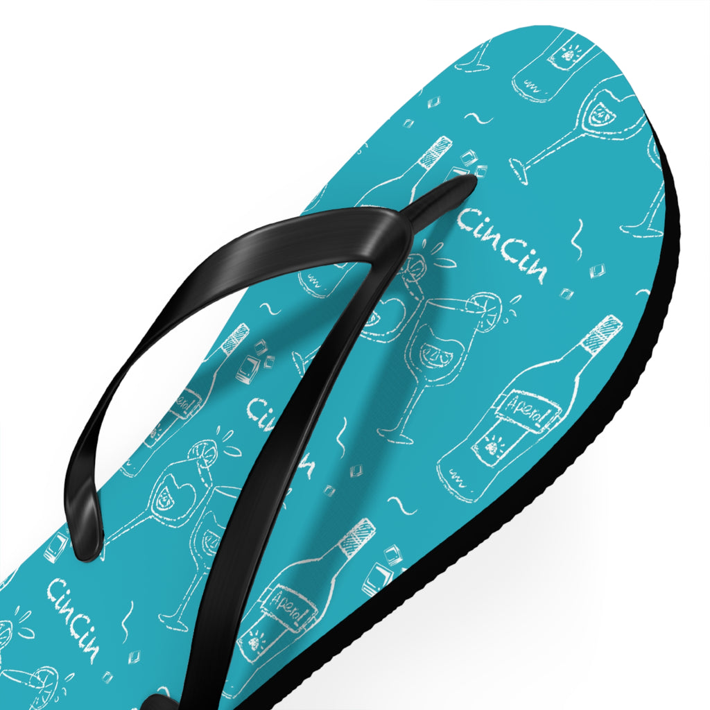CinCin Turquoise Flip Flops – Turquoise Cin Cin Brunch Collection Inspired Design