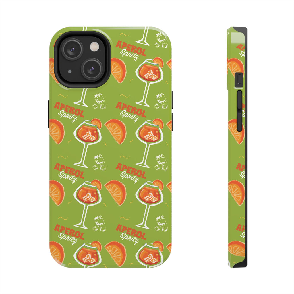 Aperol Spritz Pattern Tough Phone Case — Green Spritz Collection Inspired Design