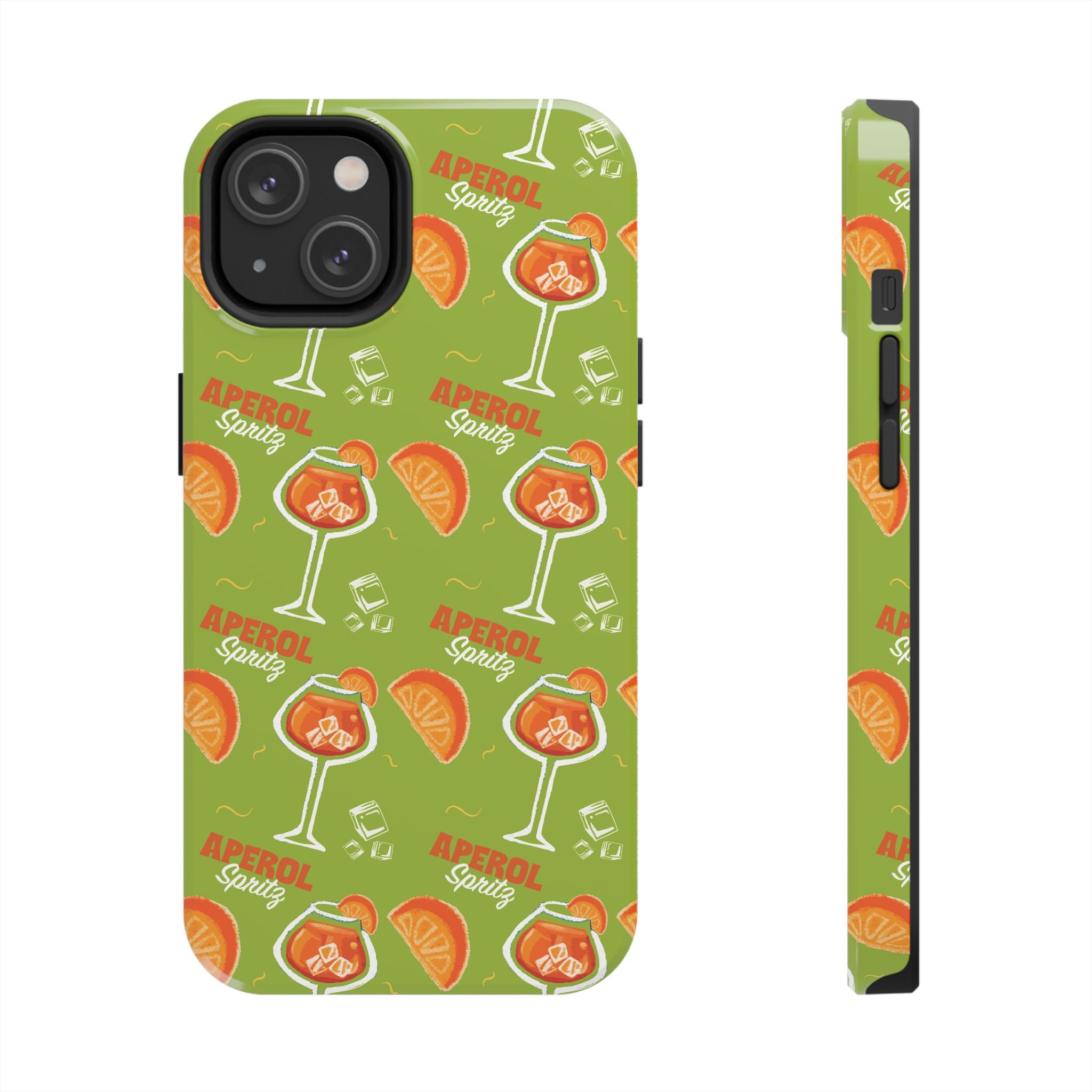 Aperol Spritz Pattern Tough Phone Case — Green Spritz Collection Inspired Design