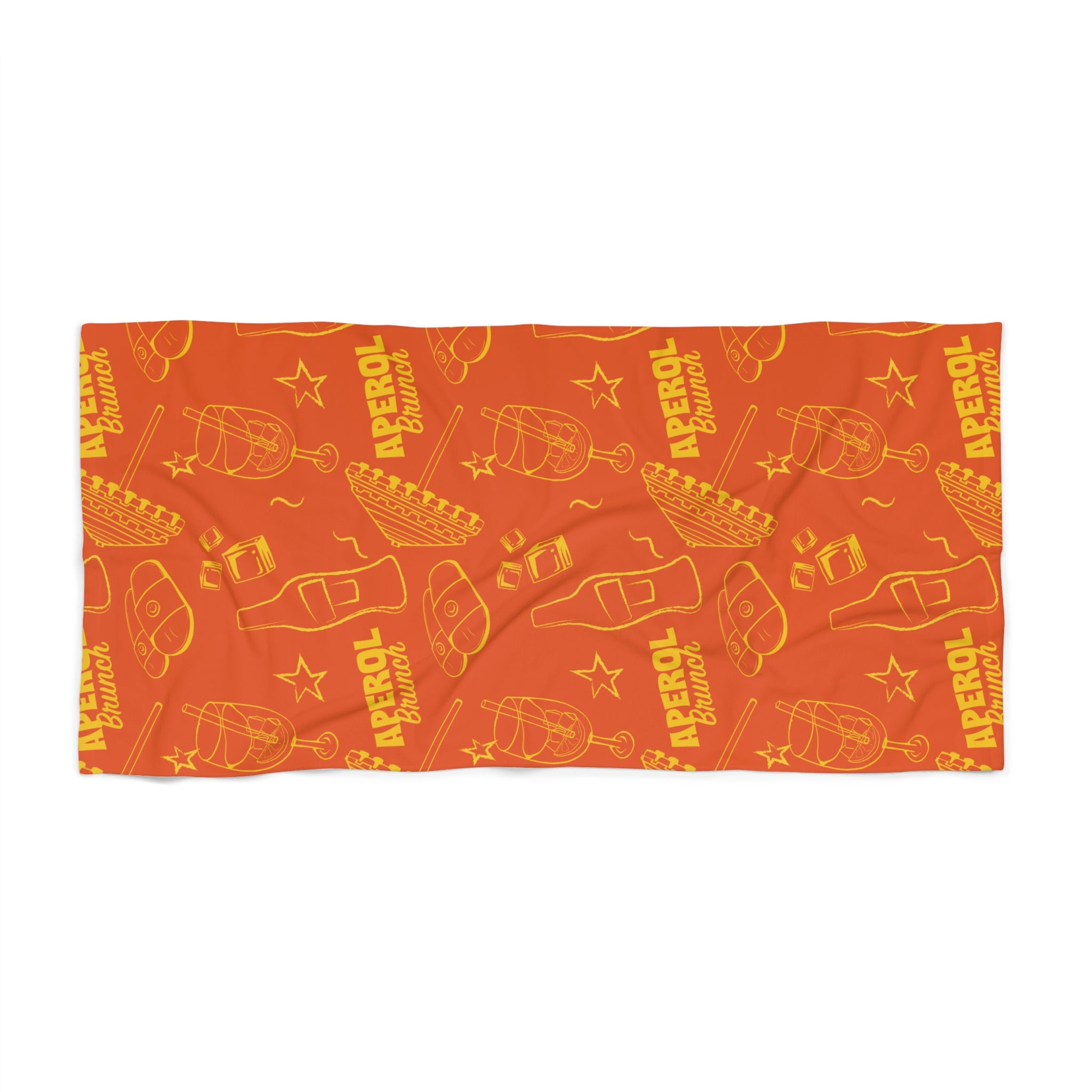 Aperol Brunch Beach Towel – Orange & Yellow Aperol Inspired Design