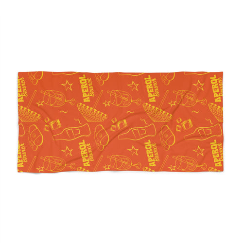 Aperol Brunch Beach Towel – Orange & Yellow Aperol Inspired Design