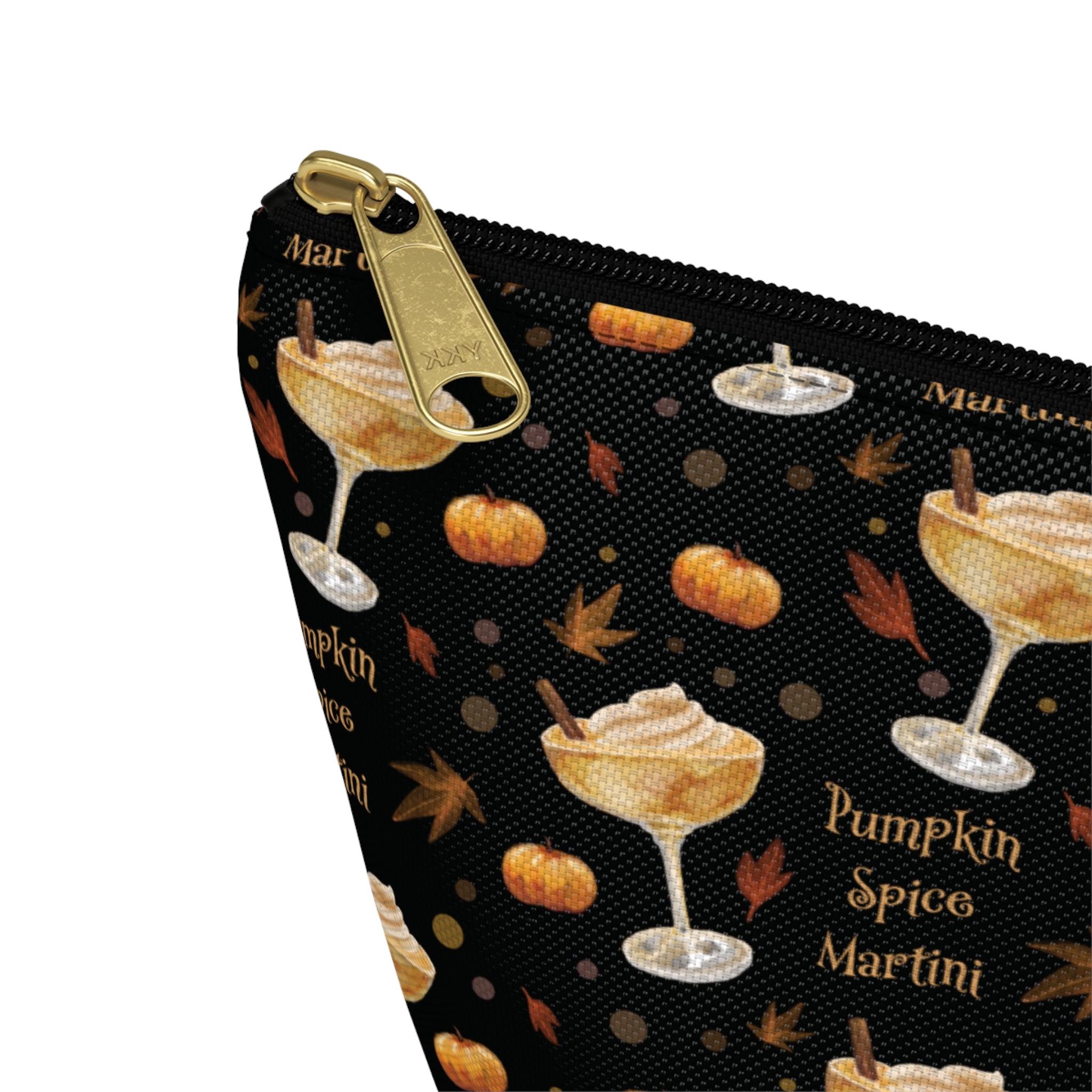 Pumpkin Spice Martini Accessory Pouch — Black Pumpkin Collection Inspired Design