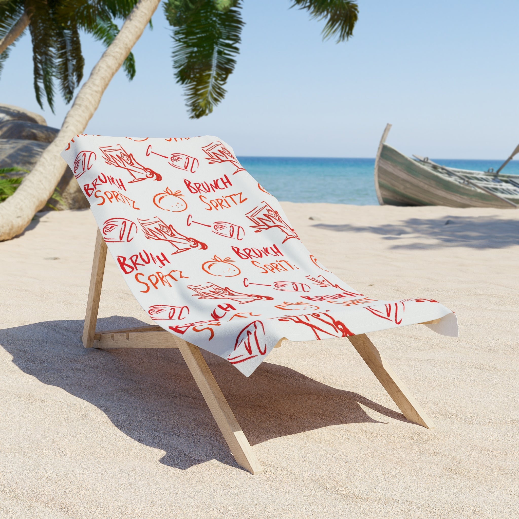 Brunch Spritz Beach Towel – Orange & Red Aperol Inspired Design