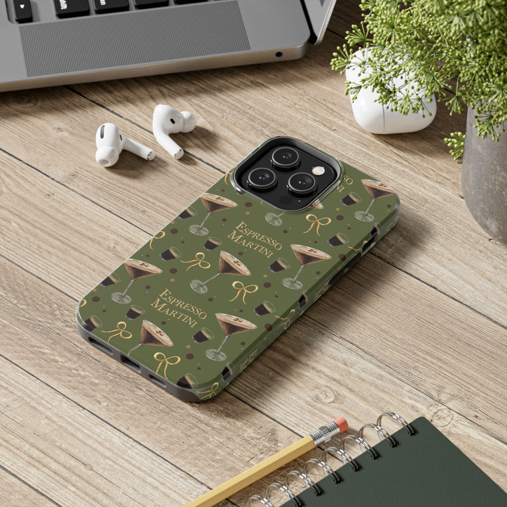 Espresso Martini Tough Phone Case — Olive Green Espresso Collection Inspired Design