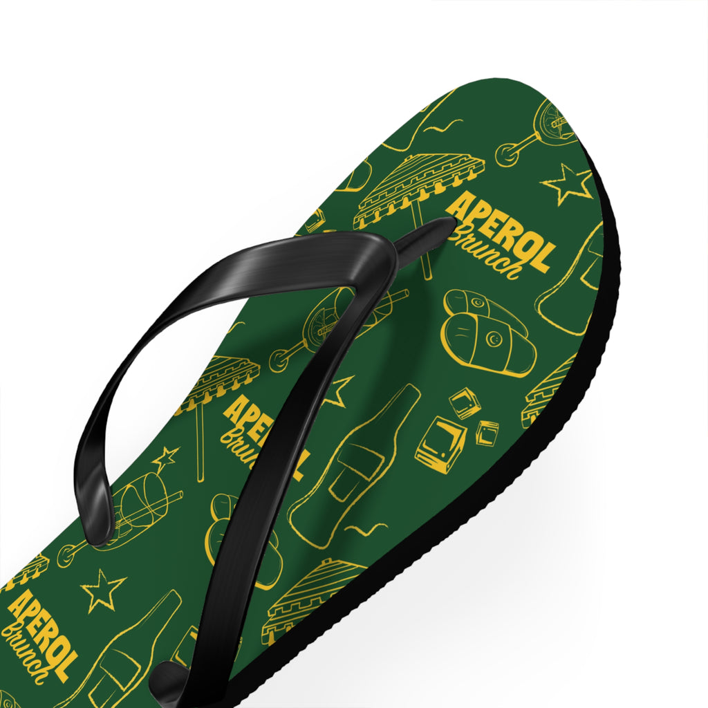 Aperol Spritz Flip Flops — Green Brunch Aperol Inspired Design
