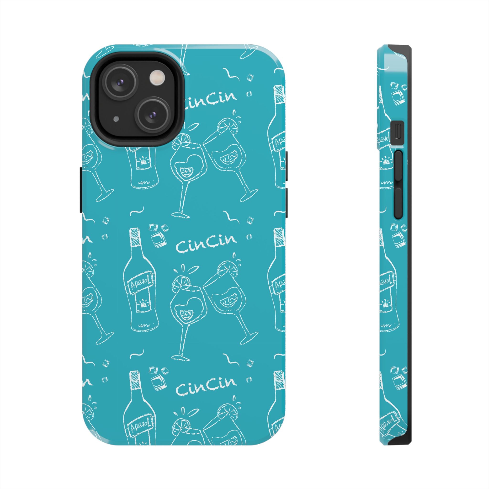 Cin Cin Spritz Tough Phone Case — Turquoise Citrus Cocktail Pattern