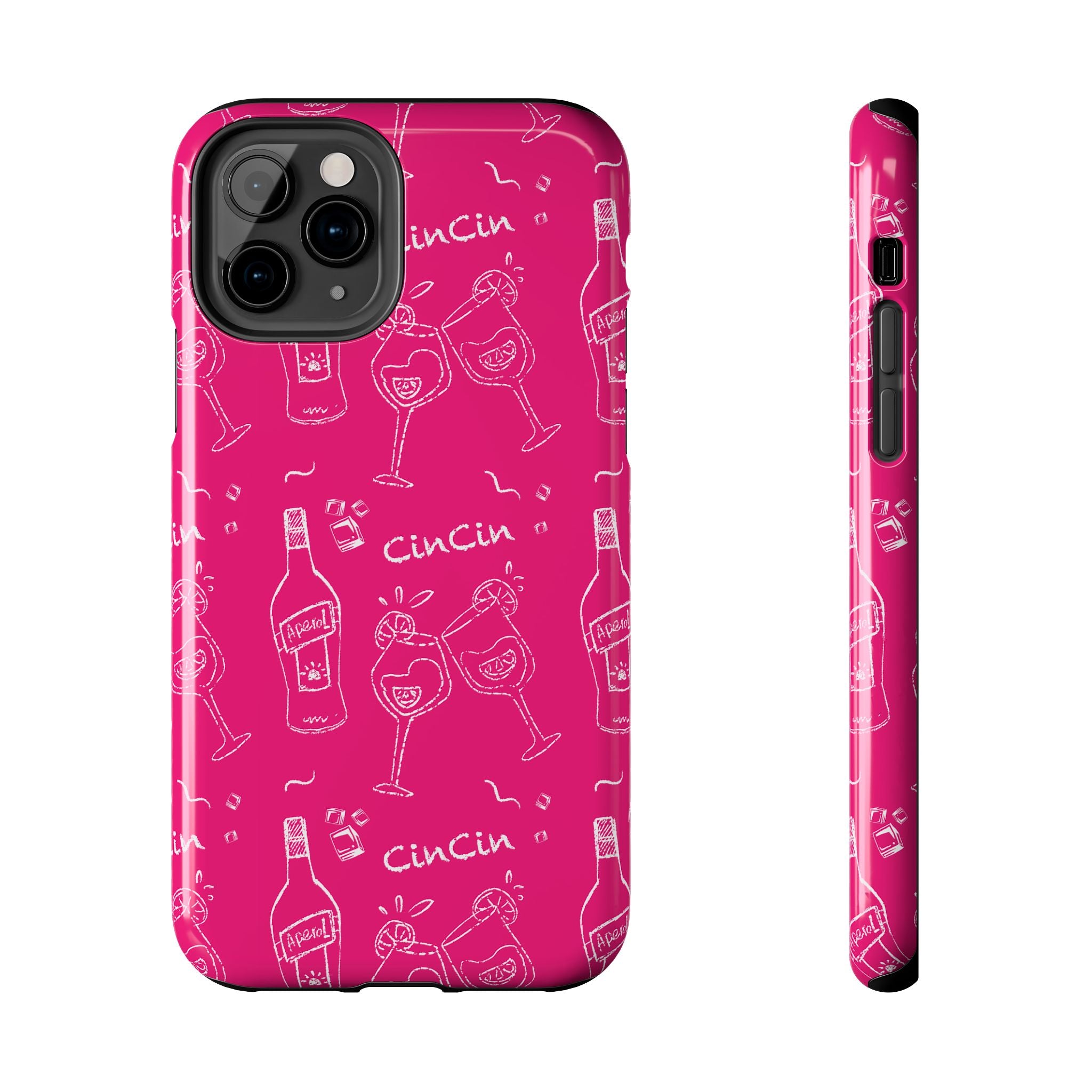 Cin Cin Spritz Tough Phone Case — Magenta Citrus Cocktail Pattern