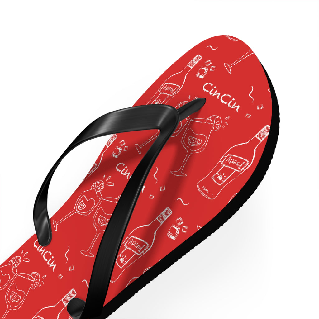 CinCin Red Collection Flip Flops – Red Aperol Inspired Design