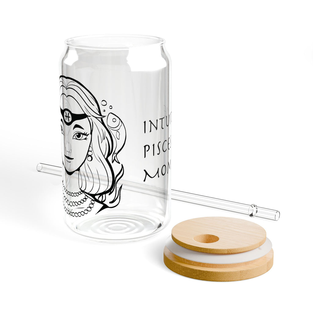 Pisces Mom Gift – 16oz Zodiac Sipper Glass for Mom | Astrology Glass Cup