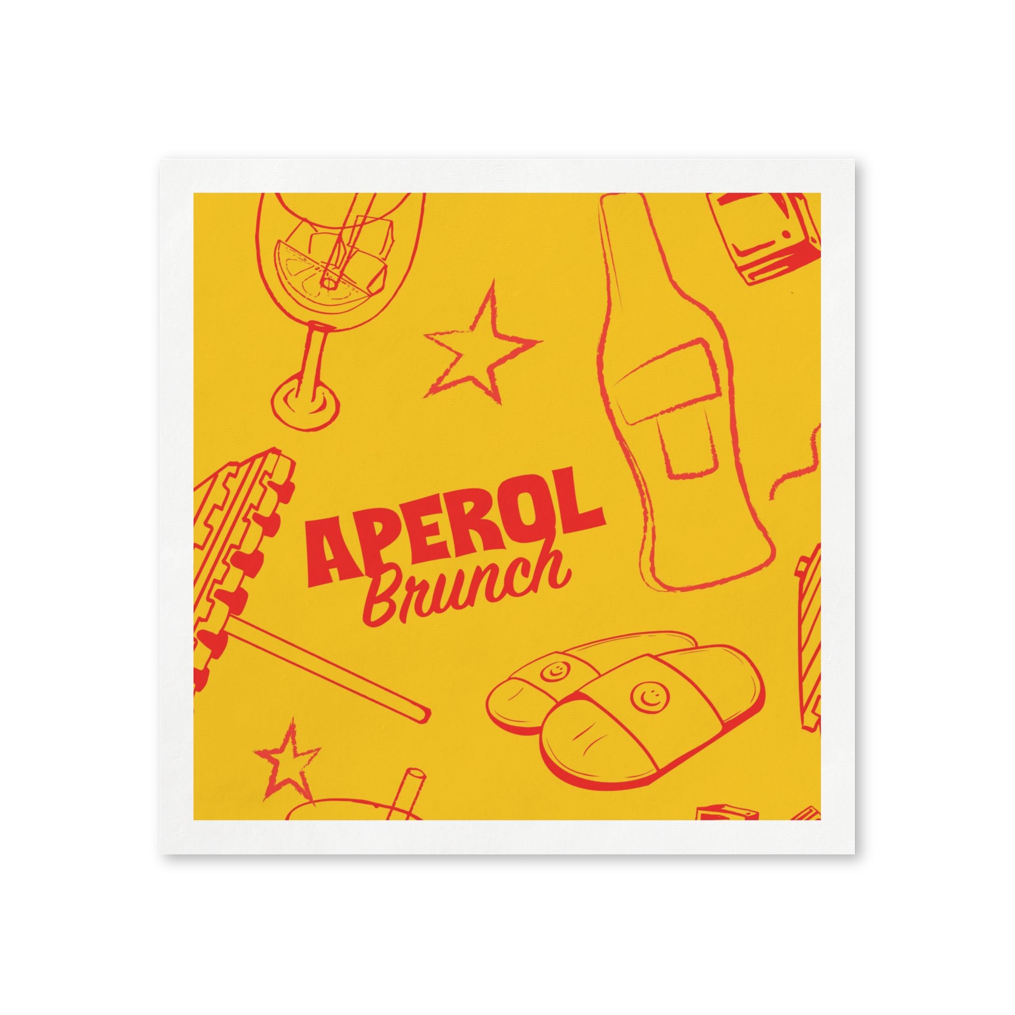 Aperol Brunch Cocktail Napkins (Pack of 50) – Yellow Paper Napkins, Cocktail Party Decor, Brunch Beverage Napkins, Hostess Gift