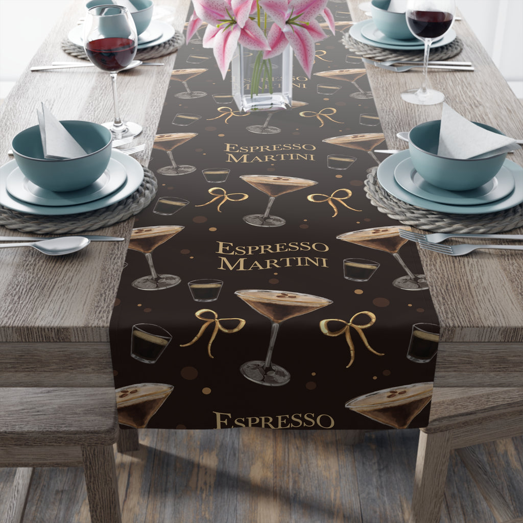 Espresso Martini Table Runner — Dark Brown Espresso Collection Inspired Design