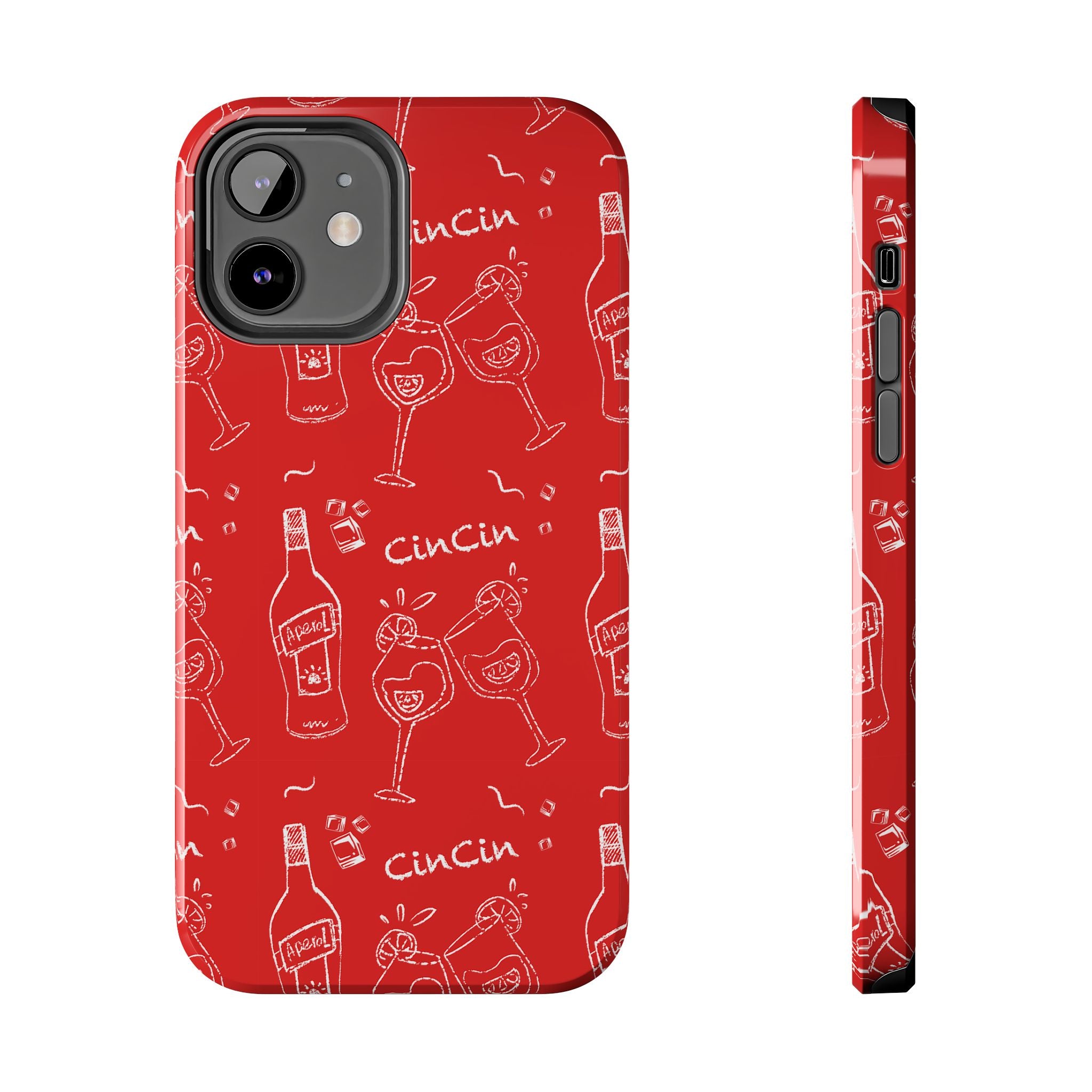 Cin Cin Spritz Tough Phone Case — Red Citrus Cocktail Pattern