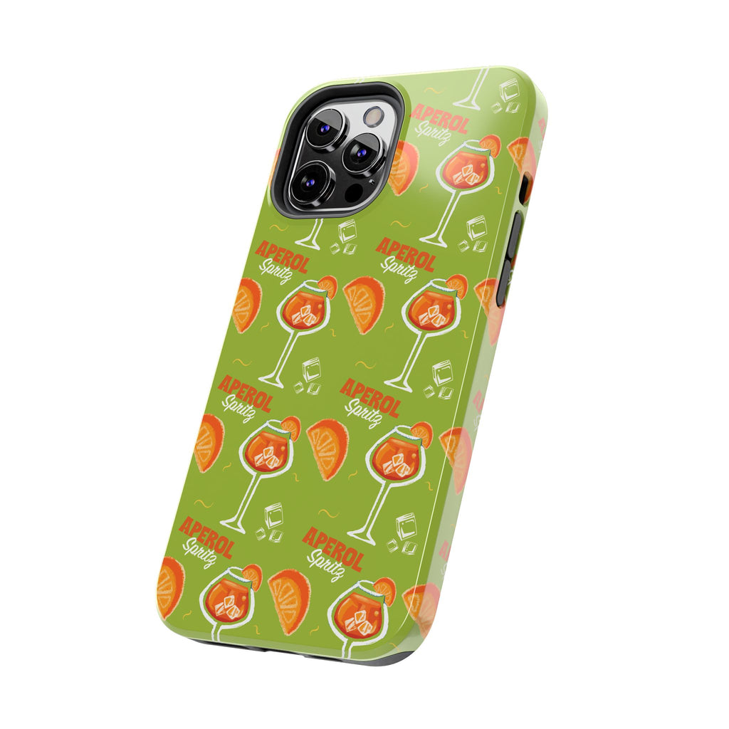 Aperol Spritz Pattern Tough Phone Case — Green Spritz Collection Inspired Design